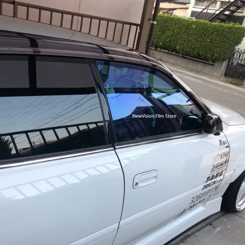 

50 см x 152 см VLT60% Тонирующая пленка для окон Хамелеон Светло-голубой Хамелеон Тонировка окон домашнего автомобиля Солнечная пленка