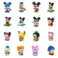 disney friends building blocks micky minnie mouse donald daisy duck goofy dog anime animal bricks toys for children