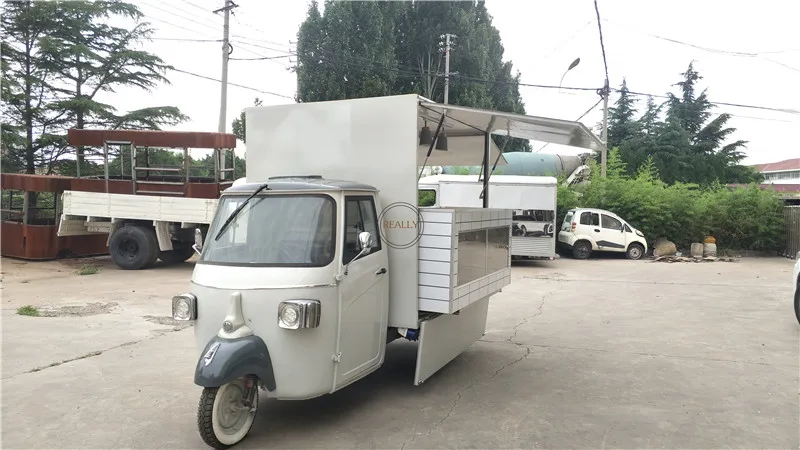 Customized Mobile Tuk Tuk Juice Vending Cart Food Truck Fabrication Electric Ape Ice Cream Three Wheels Tricycle For Sale