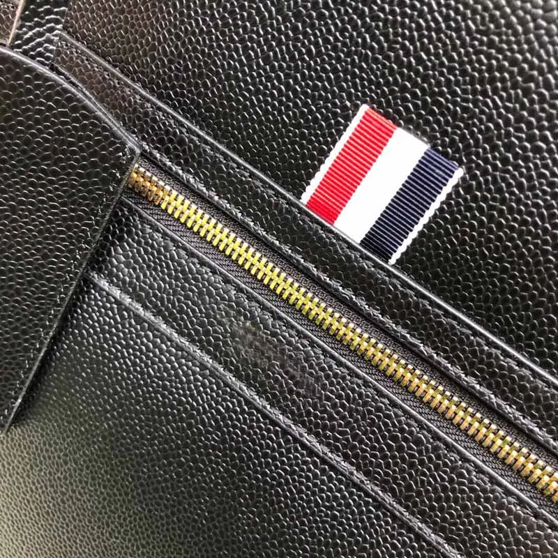 Fashion TB Briefcases Zipper Luxury Brand Design Business Square Bags Genuine Leather Large Capacity High Quality Document Bag