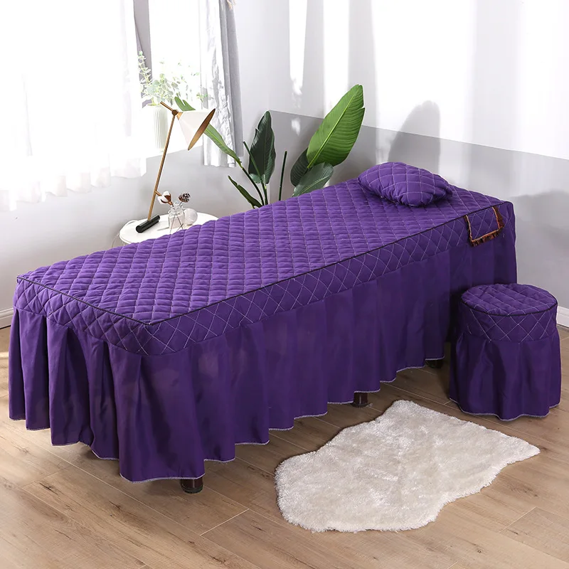 1pcs Massage Bed Cover +Pillowcase for Beauty Salon Table Bed Sheet Skin-Friendly Massage SPA Bed Cover Colchas with skirt