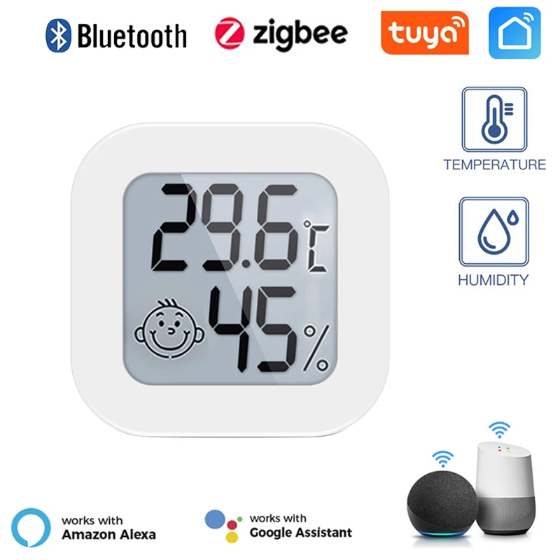 

Tuya Smart ZigBee Temperature Humidity Sensor LCD Display Indoor Thermometer Monitoring Via Alexa Google Home Smart Life