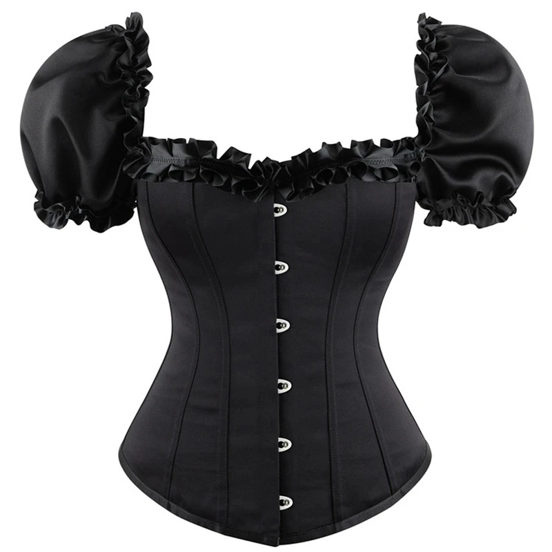 

Sexy Women Corset Bustier with puffy Corsets Gothic Corselete Top Overbust Chest support shaping top Plus Size