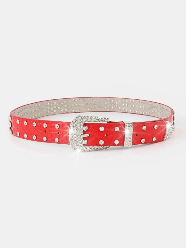 women's fashion wide belt rhinestone all match