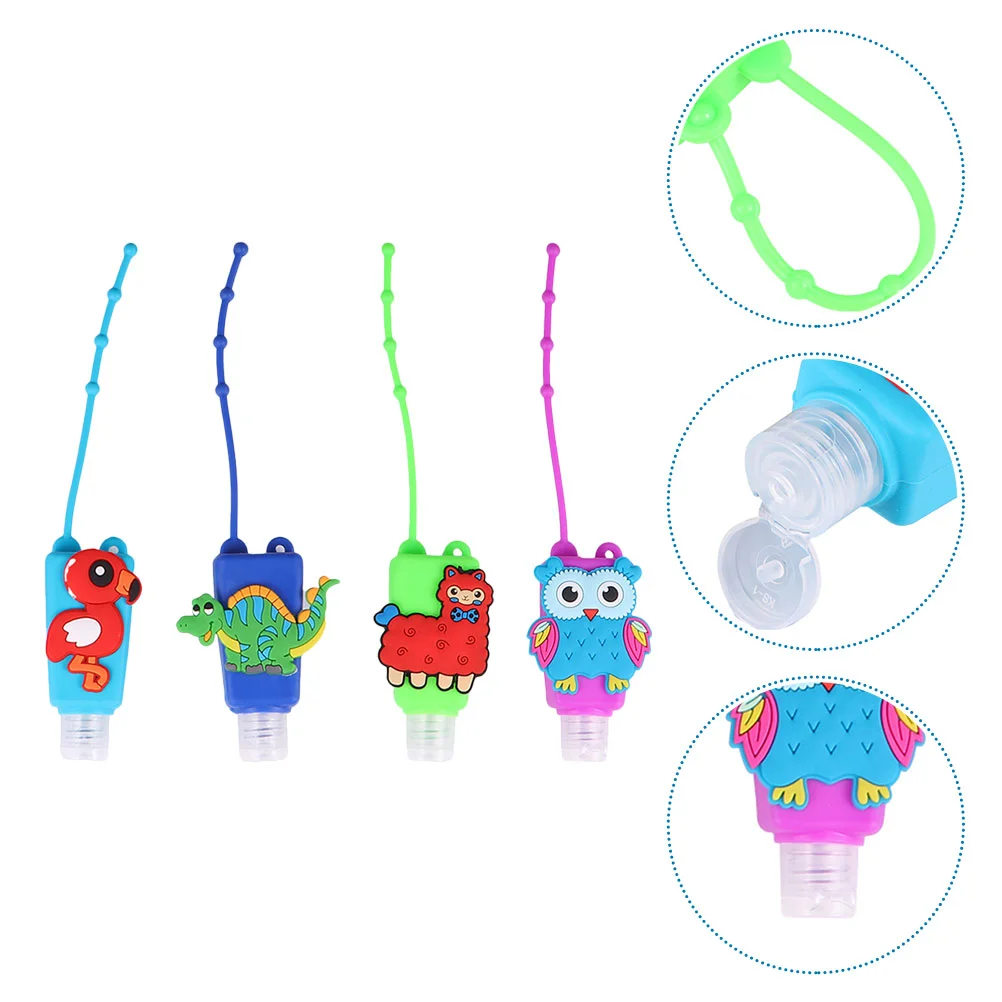 

Silicone Bottle Holder Hand Keychain Cleaner Holders Travel Cartooncaseempty Portable Kids Container Squeeze