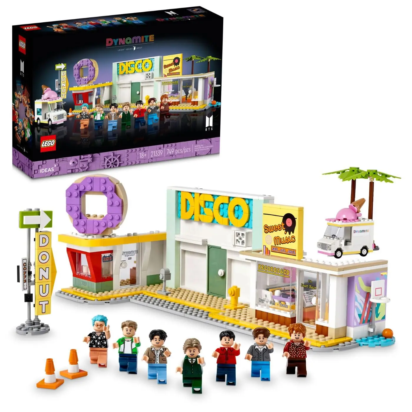 Фото LEGO Ideas BTS Dynamite 21339 Модельный комплект с 7 минифигурками знаменитой группы K-pop, RM, Jin, SUGA, j-Hope, Jimin, V Jung Kook №1