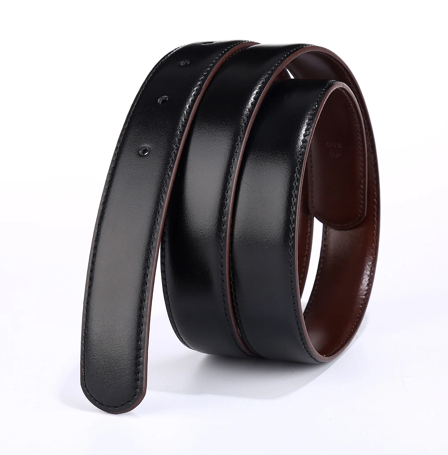 437 Genuine Leather Men Casual Patent 3.4CM Width Belt High Quality