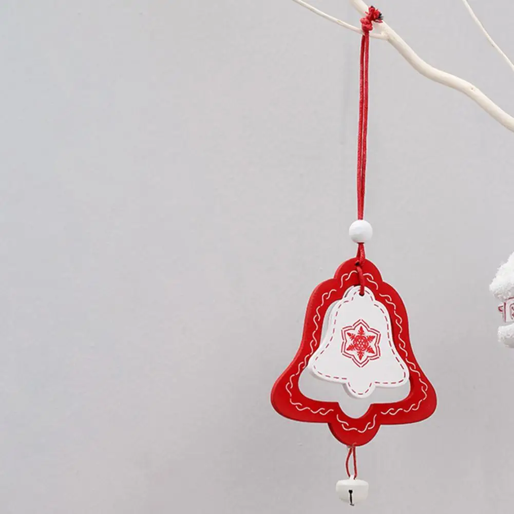 

Portable 2Pcs Durable Star Xmas Tree Bell Shape Pendant Wood Hanging Pendant Lightweight for Home