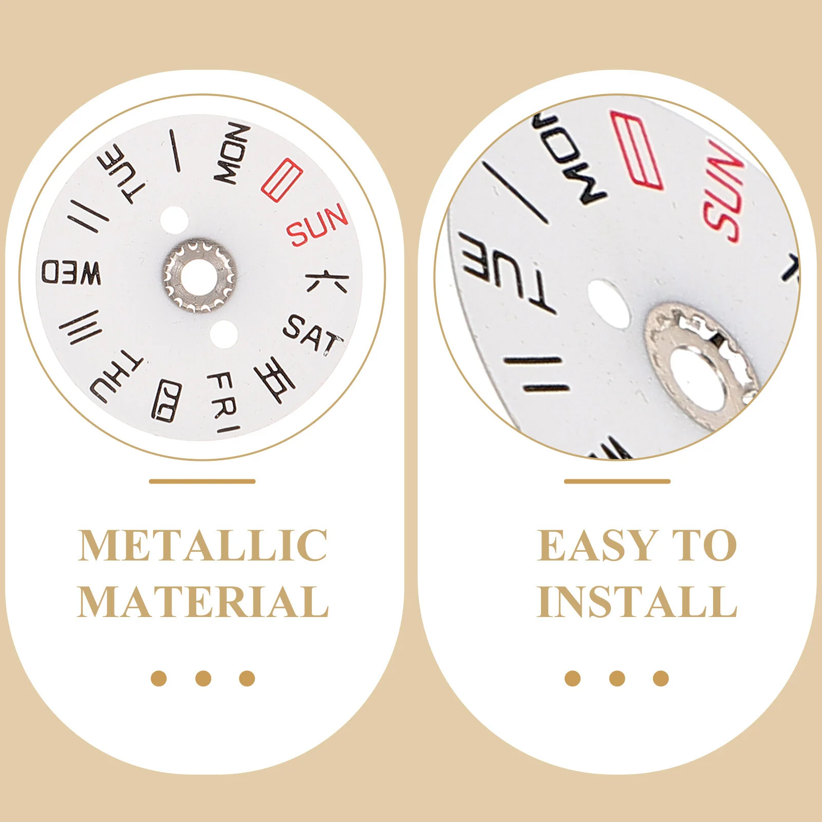 Calendar Disc White Accessories Lightweight Watch Week Dial Ring Repair Metal Replacement