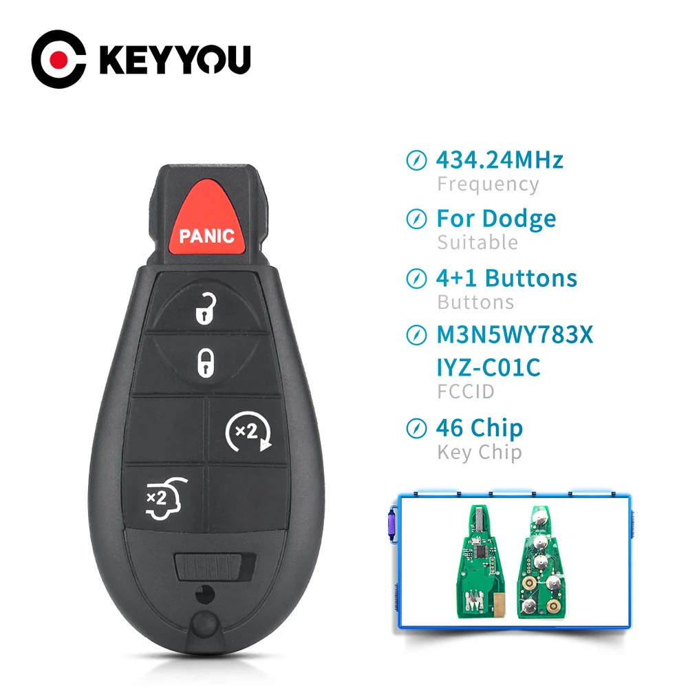 KEYYOU для Chrysler Dodge Ram 2008 2009 2010 2011 2012 зарядное устройство Magnum Challenger 5 4 + 1 кнопка