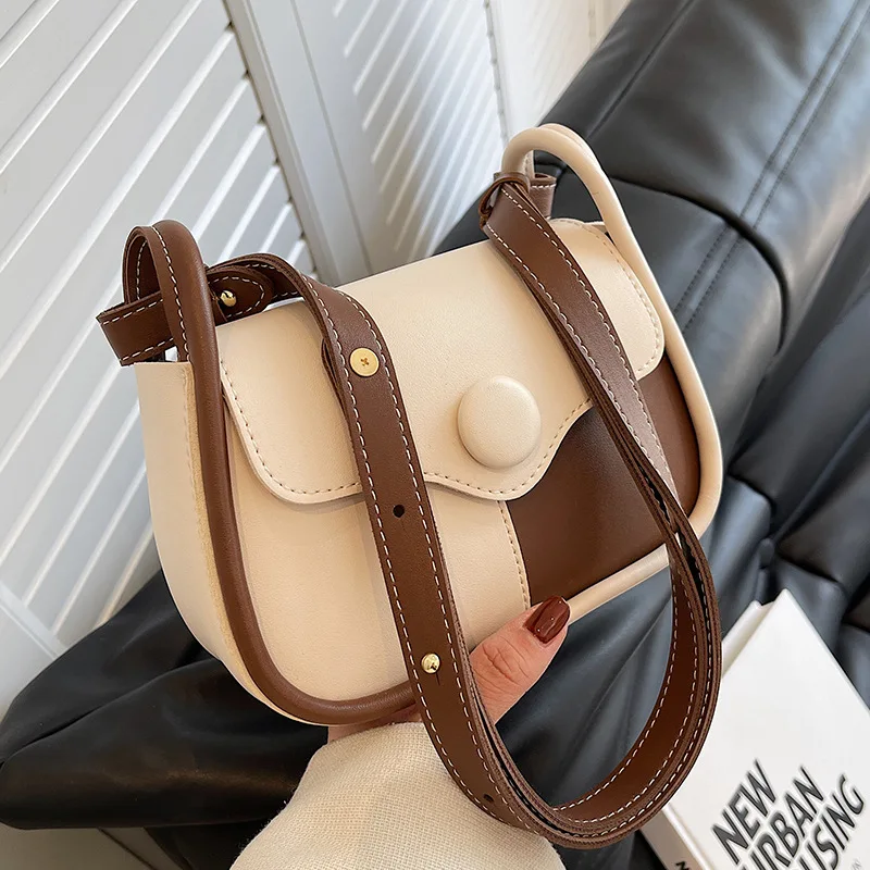 

2022 New Fashion Ladies Versatile One-shoulder Underarm Bag Textured Western Style Contrast Color Messenger Small Square Bag