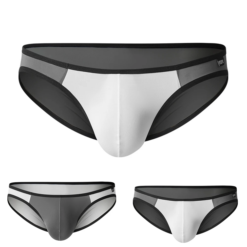 

Men Underwear Ultra-thin Transparent Ice Silk Brief Low Waist Underpants Panties Breathable Low-waist Underwear