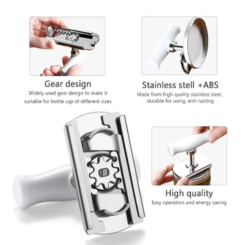 adjustable multi function bottle cap opener stainless steel lids off jar opener labor saving screw can opener for kitchen gadget free global shipping