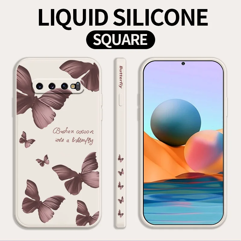 Роскошный чехол из жидкого силикона для Samsung S10 S10plus полная упаковка