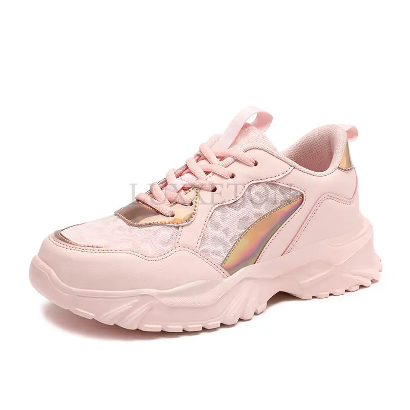 

Women's Spring Sneakers Color Matching Round Toe Platform Sports Running Vulcanized Shoes Woman Casual Breathable Tennis Female