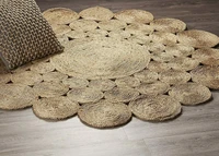 natural jute rug round reversible 7x7 feet stylish rug braided modern look rugs and carpets for home living room