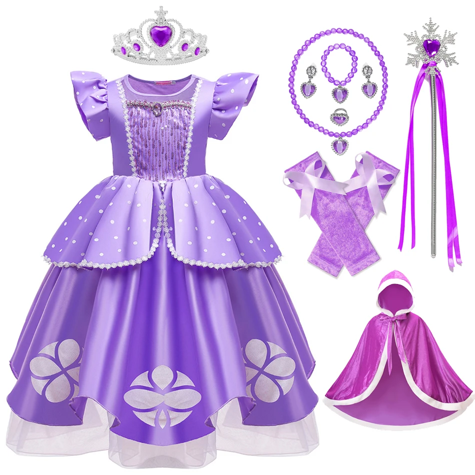 

Sofia Dress Toddler Girl Halloween Sophia Cosplay Party Girls Princess Costume Child Kids Carnival Birthday Party Fancy Dresses