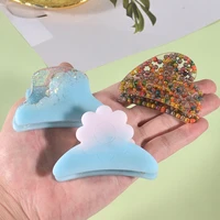 diy crystal epoxy resin mould making irregular shark hairpin hair accessories patch silicone mould