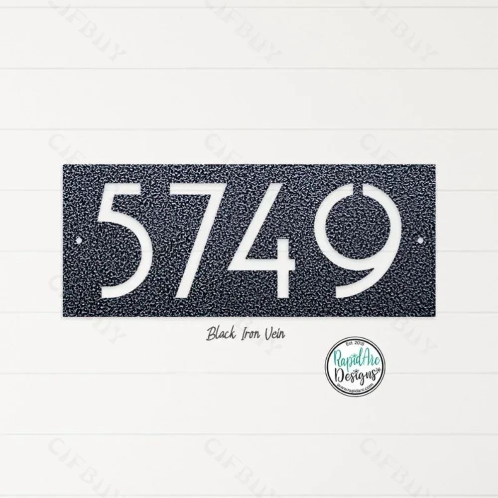 Индивидуальный прямоугольный знак середины века с номером дома металлическая