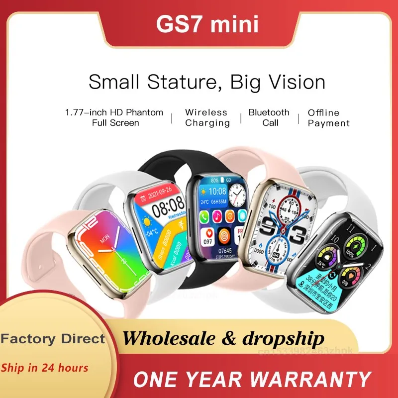 

clearance sale GS7 MINI Smart Watch Men Women NFC Heart rate chip Sport mode Heart Rate Sleep Monitor