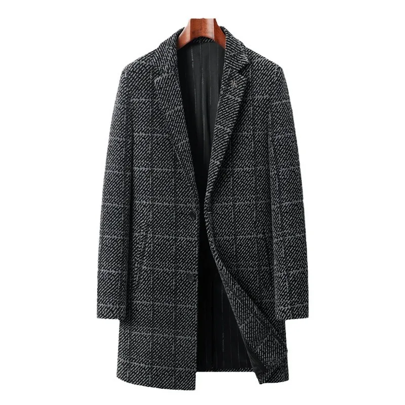 Осень/зима 2024 новое мужское облегающее снежное кашемировое пальто ветровка