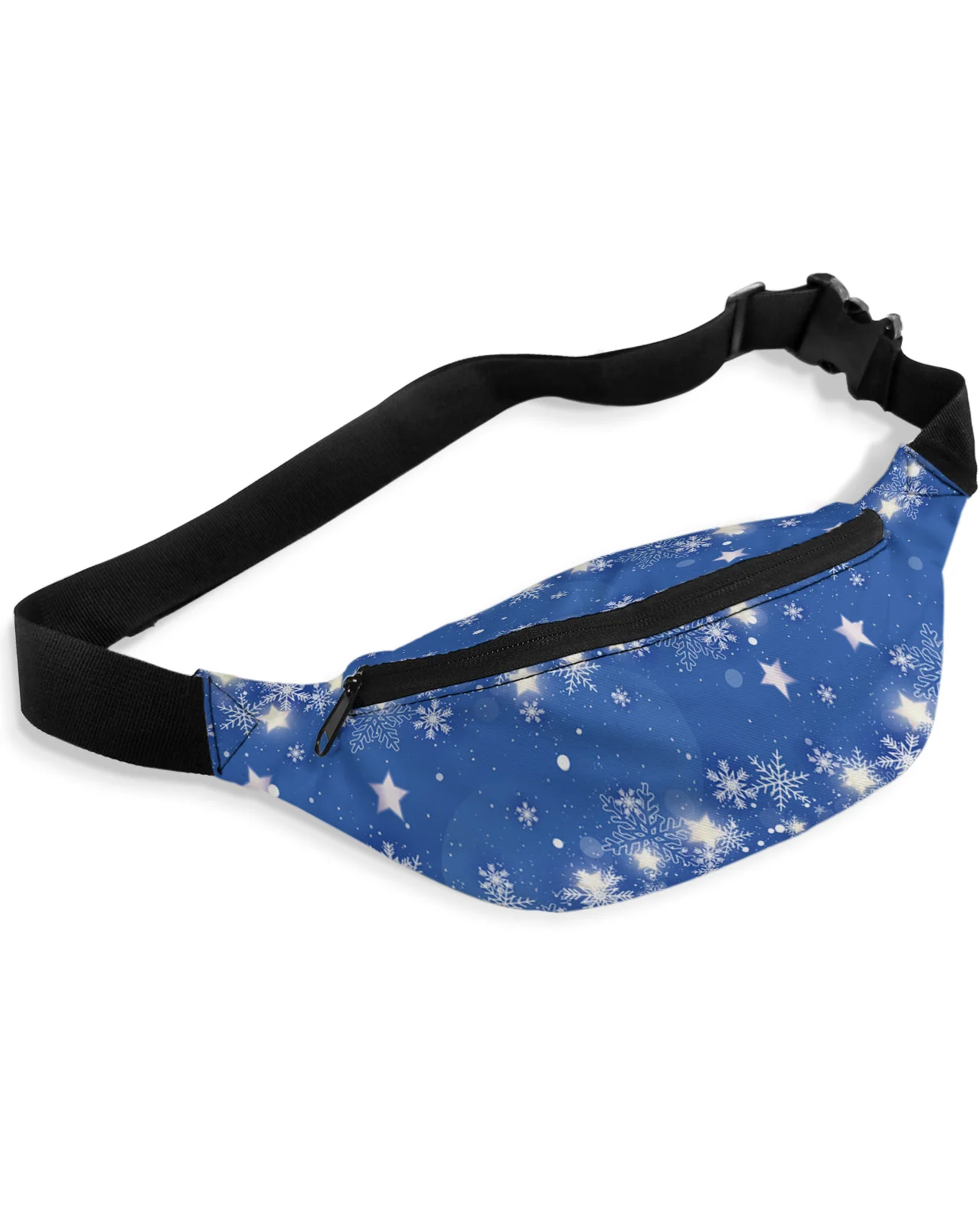 

Рождественская синяя поясная сумка в виде снежинки, женские и мужские поясные сумки, вместительная поясная сумка унисекс, нагрудная сумка через плечо