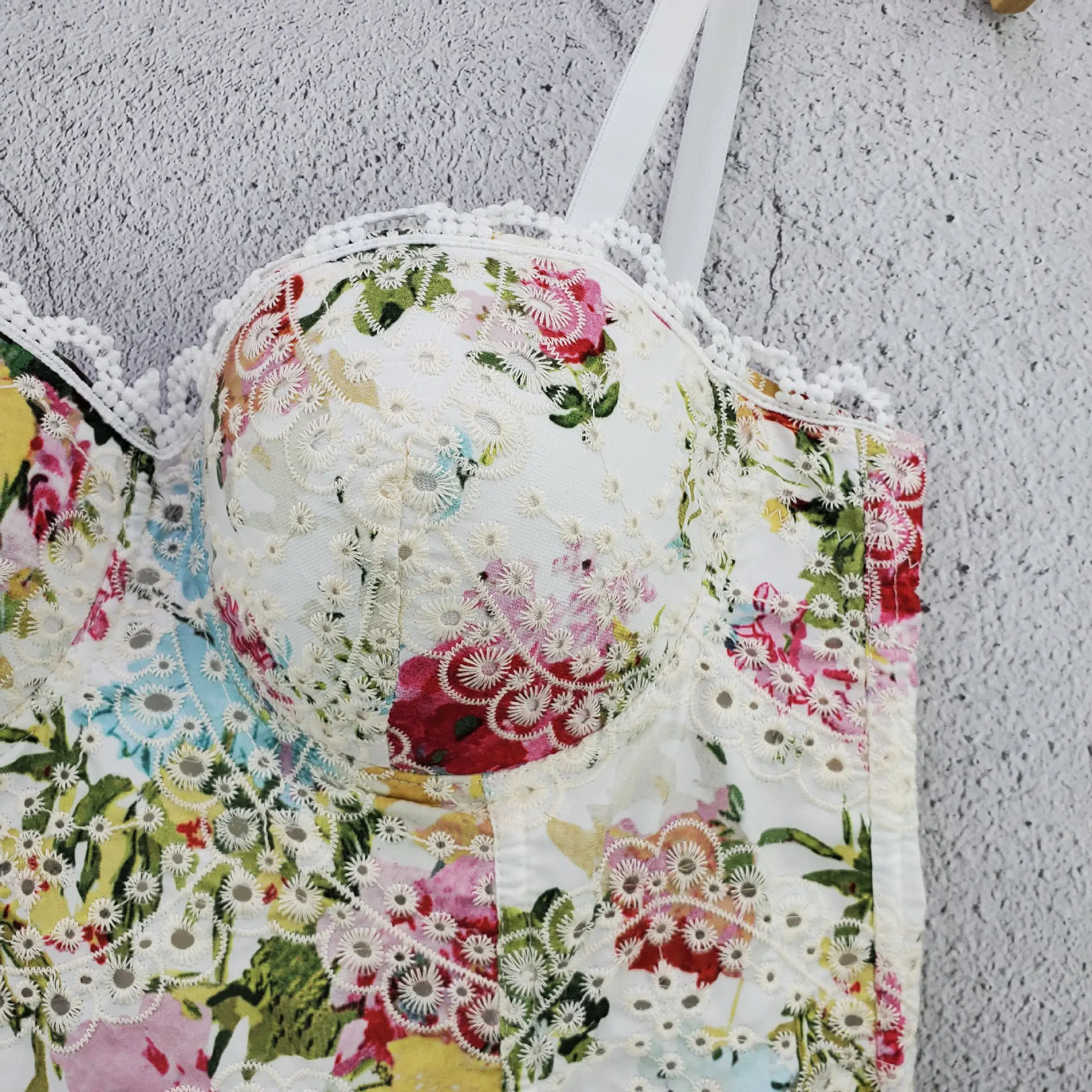 Женский летний сексуальный хлопковый топ с цветочным принтом Boho модный базовый