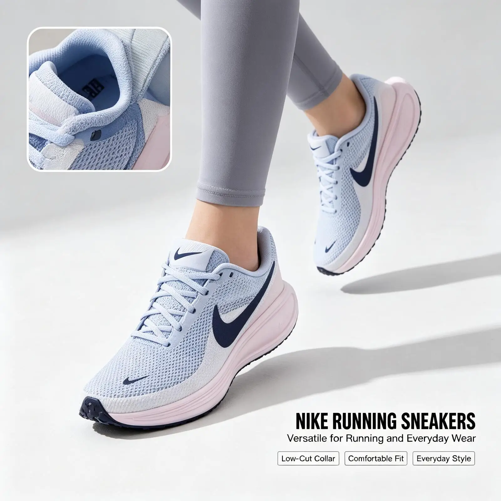 Кроссовки Nike 2026: Новые Оригинальные Женские Беговые Кроссовки Бело-Сине-Розовые с Дышащей Сеткой, Амортизирующей Промежуточной Подошвой и Прочной Нескользящей Подошвой (art.: 3920dc4aba13c) - 3920dc4aba13c
