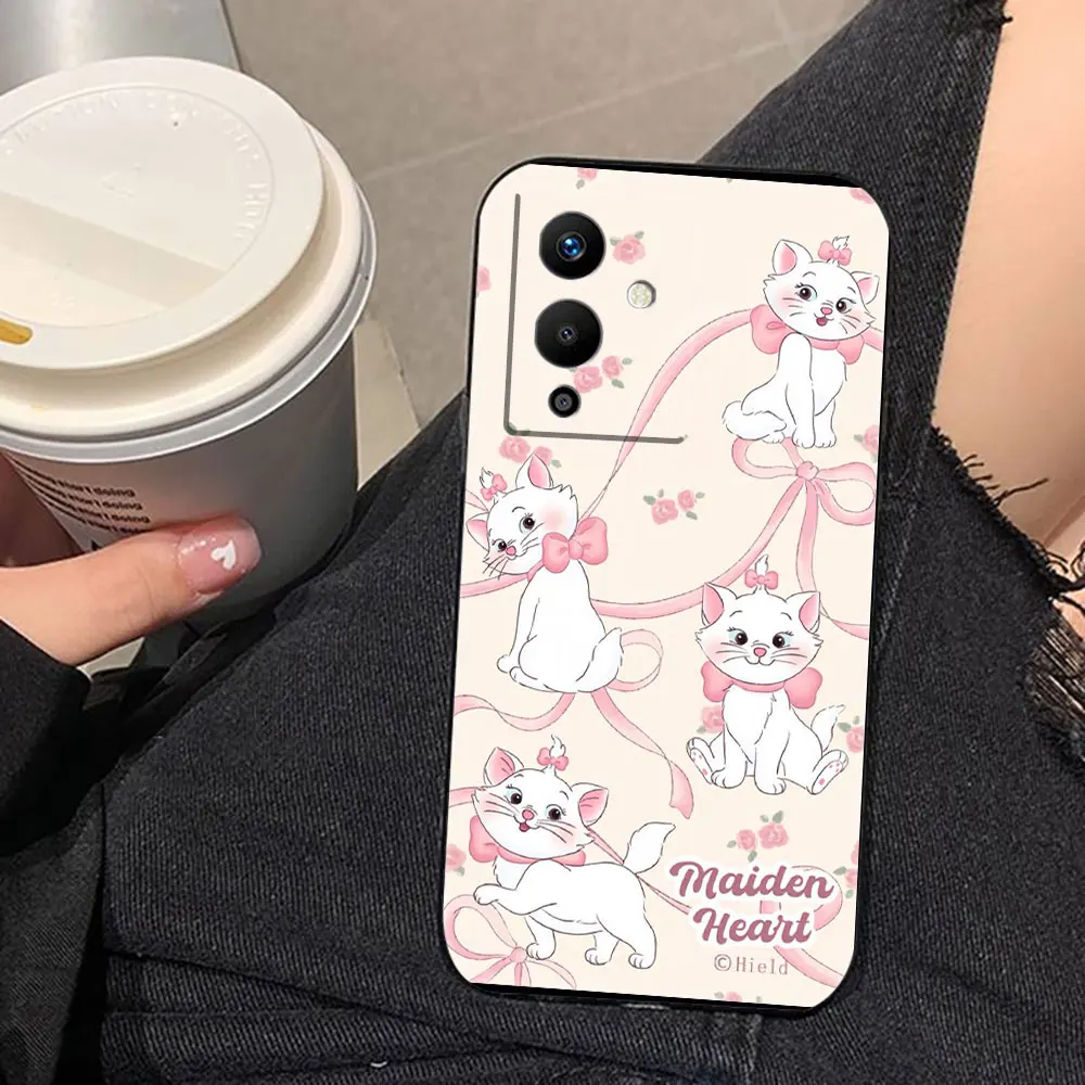 Чехол для телефона Disney Bow Marie с милым котом Infinix TECNO POP SPARK GO SMART 5 6 7 8 9 CAMON 15 16 17 20 20C 30C Pro