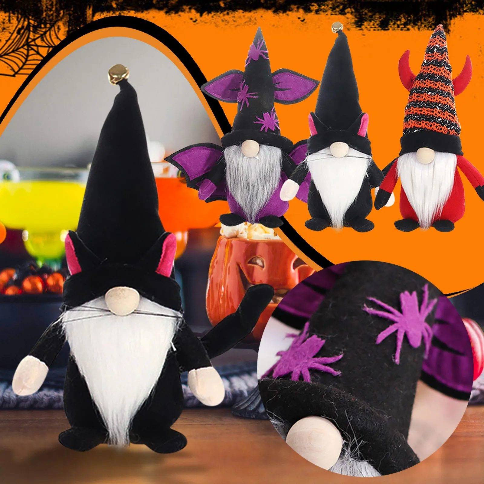 

3PCS Halloween Gnome Doll Pendant Faceless Dwarf Decoration Ornaments White Christmas Balls Shatterproof Garden Gnomes Lot