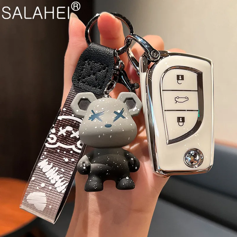 

ar Key Case Cover For Toyota Auris Corolla Avensis Verso Yaris Aygo Scion TC IM Camry RAV4 Forturner Hilux Keychain Accessories