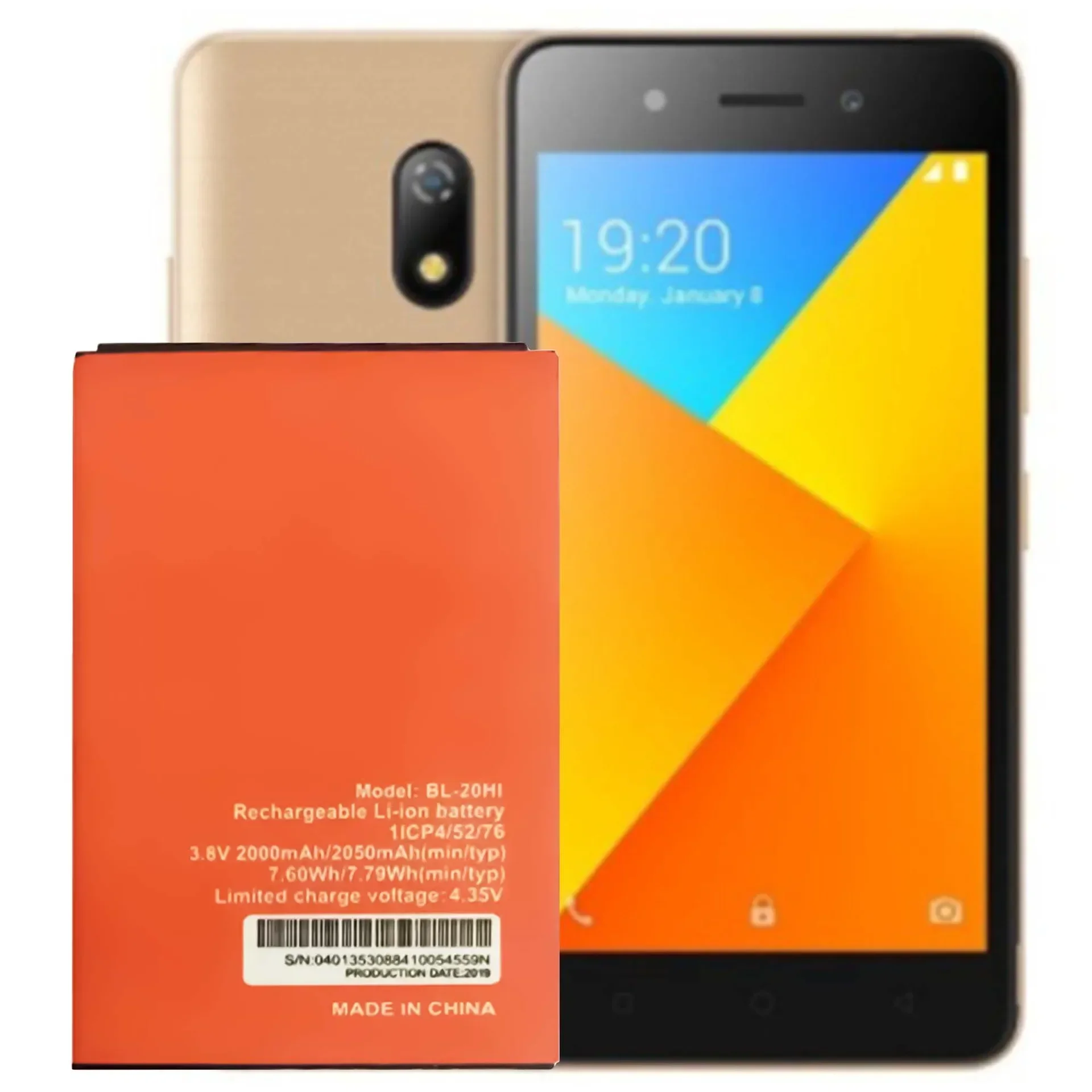 Сменный аккумулятор для мобильного телефона Itel A23 A23F A16 BL-20HI 2050 мАч встроенный