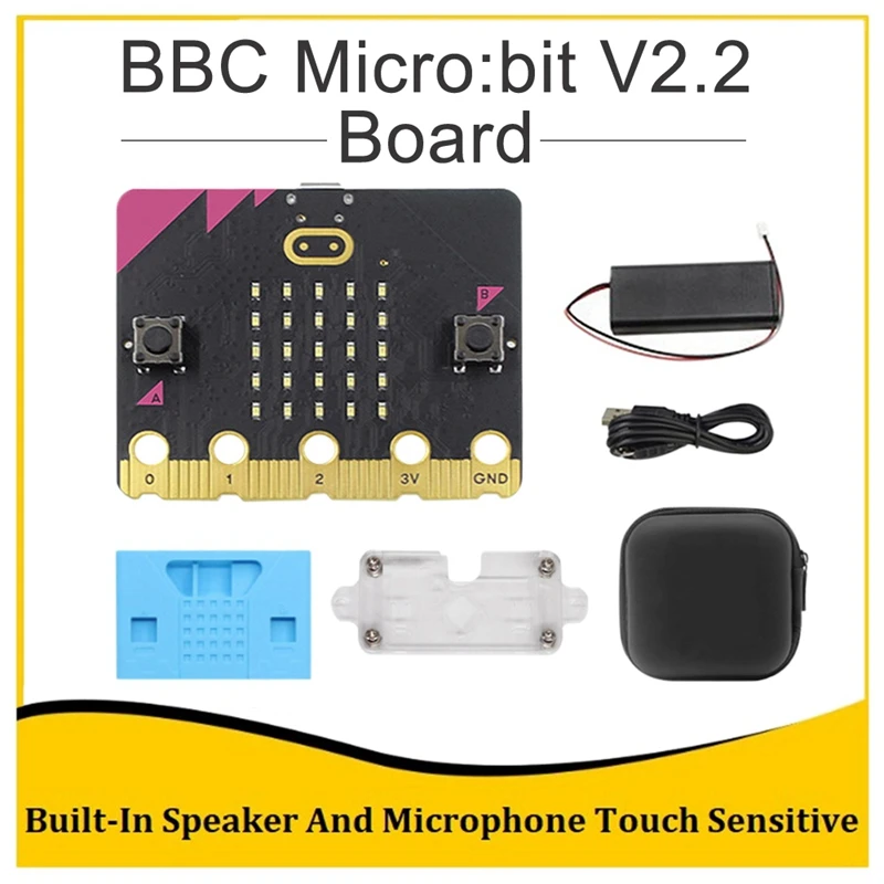 BBC Micro:Bit V2.2 Started Kit Built-In Speaker Microphone Touch Programmable Learning Development Board DIY Project