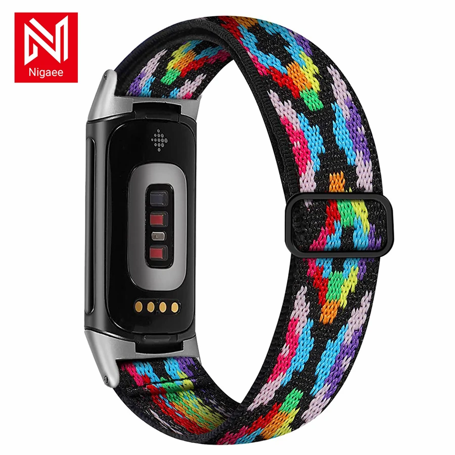 

Colorful Nylon Strap for Fitbit Charge 5 Smart Watch Band Replacement Weave Loop Bracelet Correa for Fitbit Charge 5 New