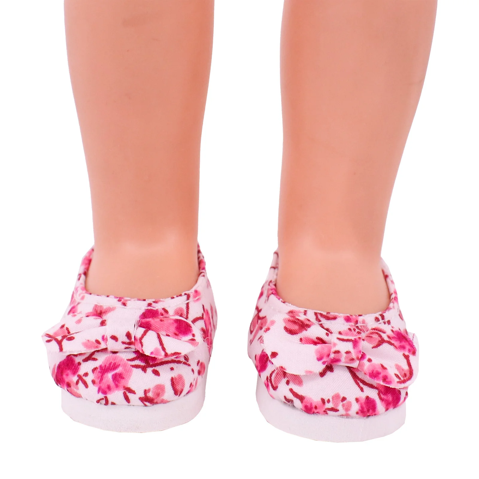 5cm Doll Shoes Small Floral Bow Style Canvas Handmade Accessories Fit 14.5Inch Wellie Wishers&amp32-34 Cm Paola Reina EXO Toy - купить по