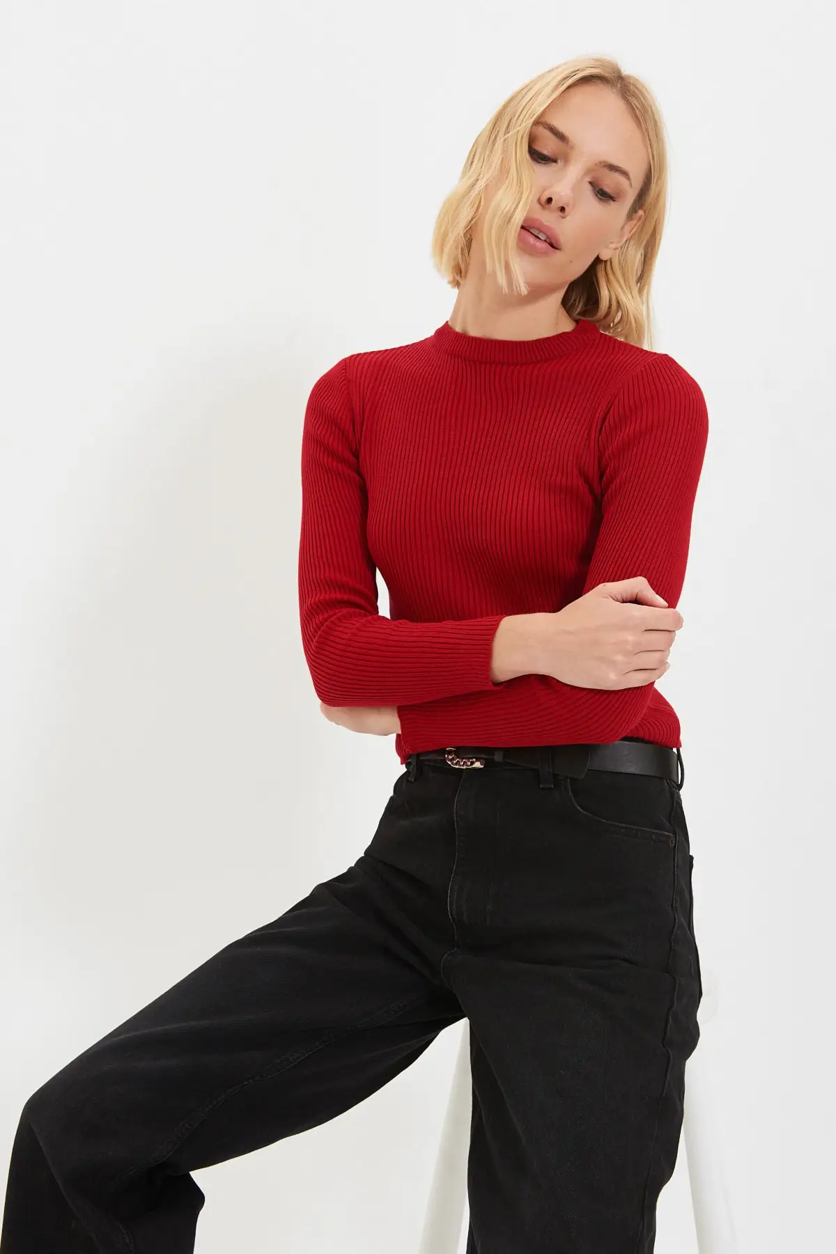 

Trendyol Wick Braided Knitwear Sweater TWOAW22KZ1708