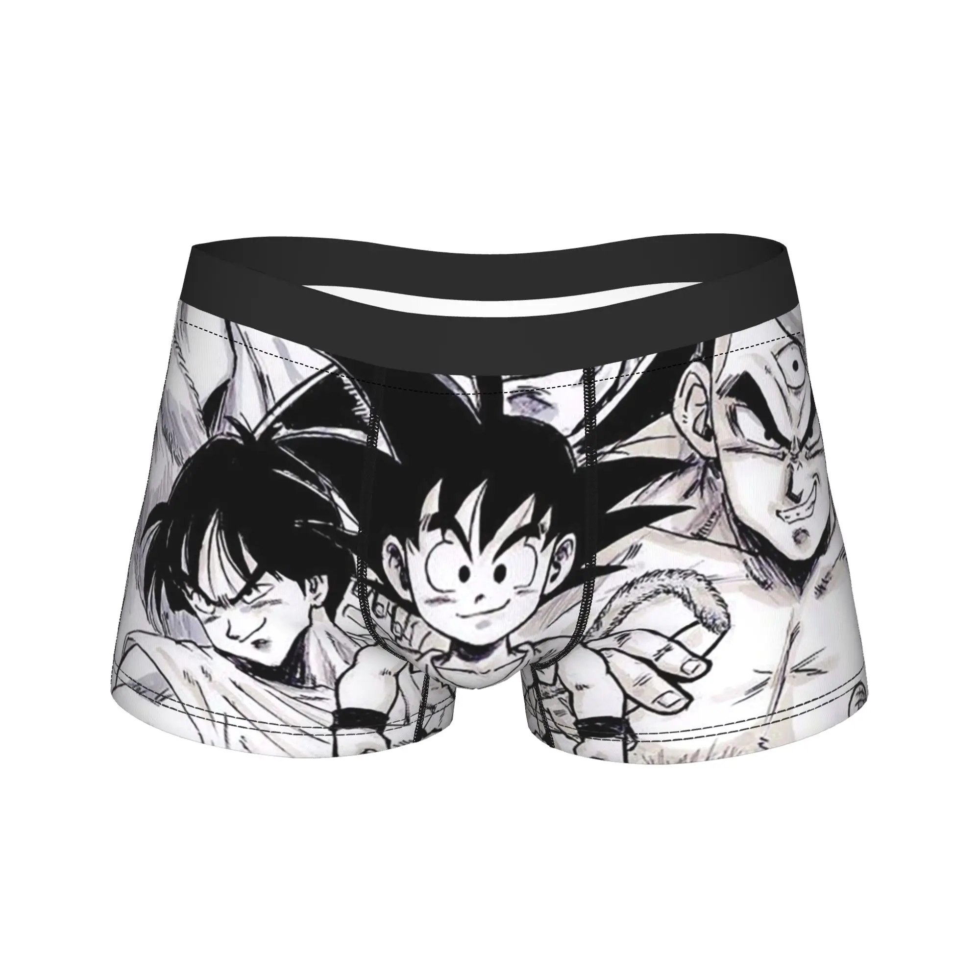 Фото Мужское нижнее белье Goku Mange, японские трусы-боксеры с изображением дракона, аниме, сексуальные дышащие трусы для мужчин, большие размеры №2