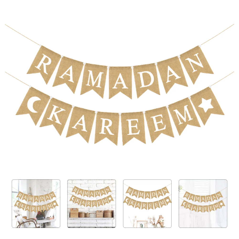 

Islam Decorations Home Moon Decor Religious Bunting Banner Letter Decor Ramadan Pull Flag Decorate Muslim Ramadan Decoration