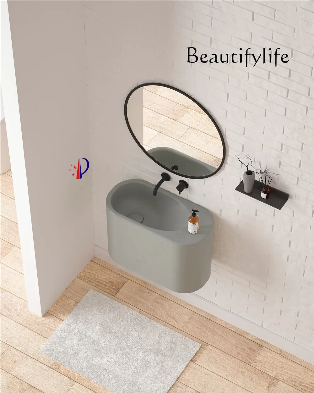 Настенный умывальник из искусственного камня