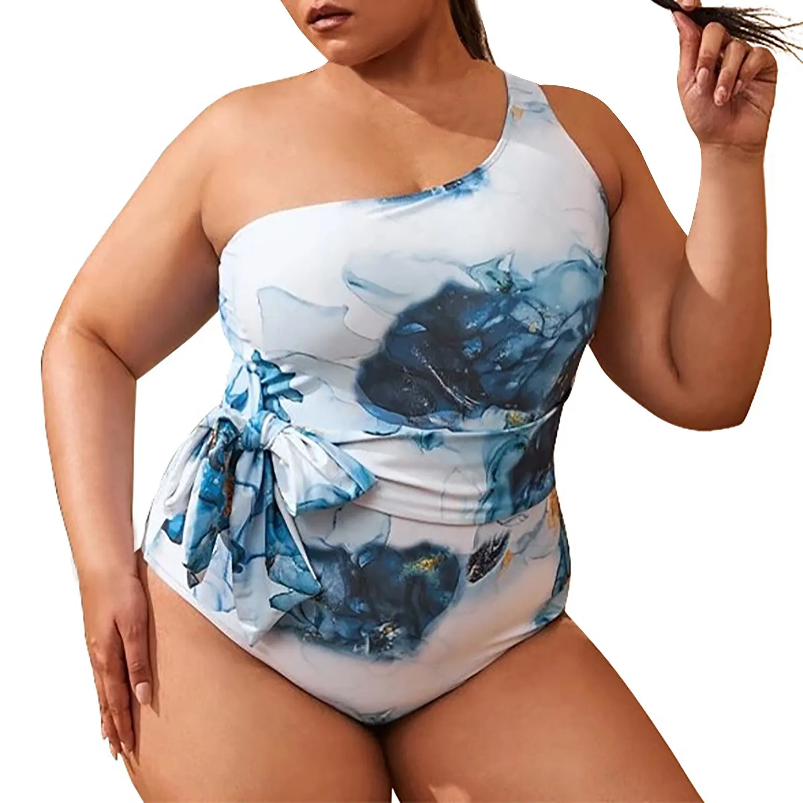 Женский слитный купальник батик большого размера облегающий женский с принтом