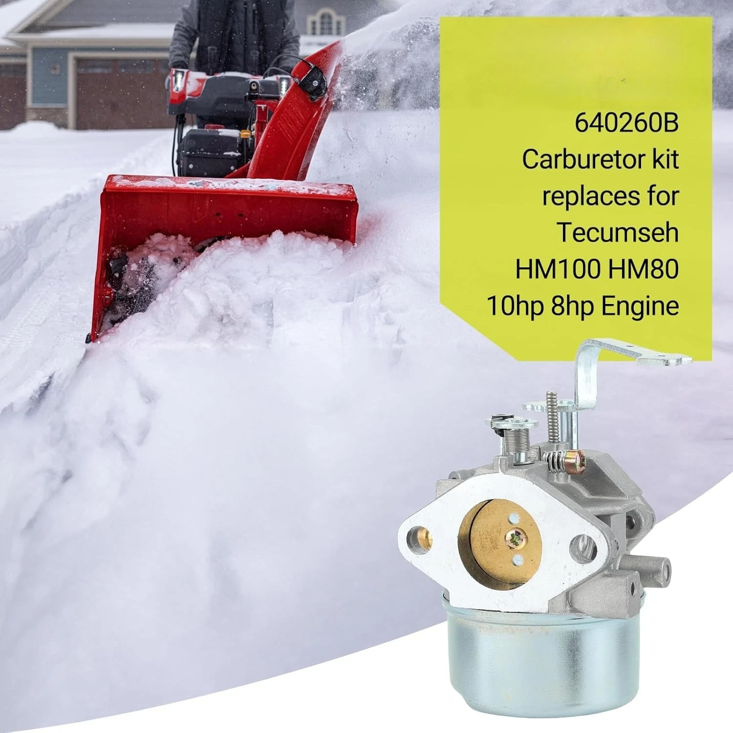 Фото Комплект для восстановления карбюратора, совместимый с Tecumseh 10HP HM80 |   Подходит для двигателя HM100 LH358 |   Заменяет 640260 640260A 640260B 632689 №2