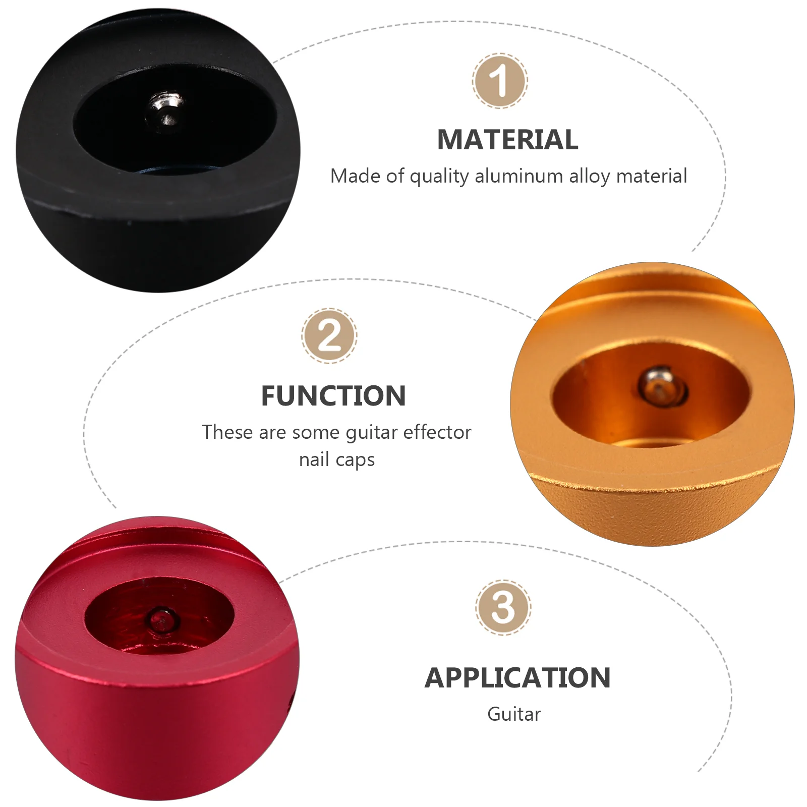 

5 Sets Foot Switch Effects Pedal Footswitch Topper Nail Hat Accessories Metal Guitar Protection Aluminum Alloy Buttons