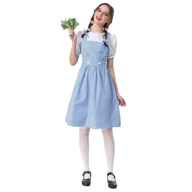 

Women Sexy The Wizard of OZ Lolita Maid Cosplay Costume Halloween Carnival Adult Party Dorothy Princess Fancy Dress
