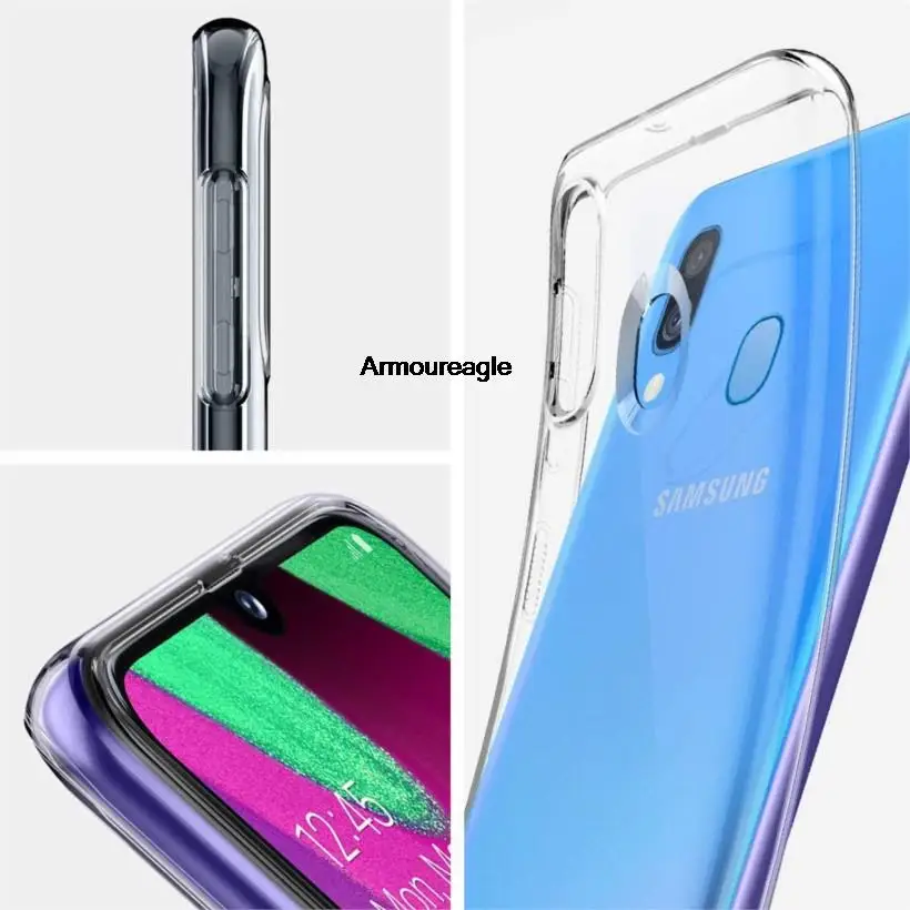 Прозрачный защитный чехол для Samsung Galaxy A40 SM-A405FM/DS A405F Ультратонкий Мягкий из ТПУ