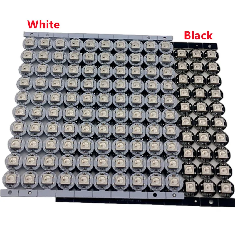 100 pcs ws2812 white/black heatsink individually addressable rgb full color ws2812b led with heatsink dc 5v