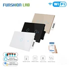 Умный настенный выключатель с Wi-Fi, белый переключатель с нейтральным проводом, работает с Alexa RF433