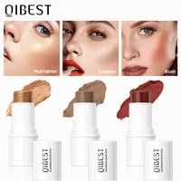 qibest highlighter pen face concealer contouring bronzer brighten 3d contour makeup and 3 in 1 blush eyeshadow lipstick stick