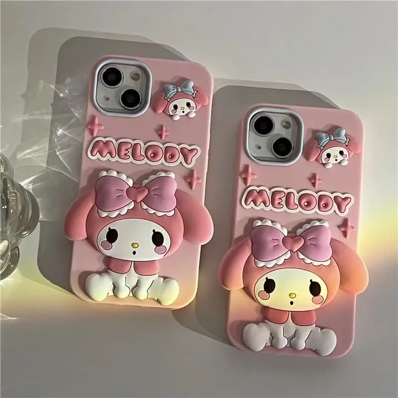 

Kawaii Sanrio Hello Kitty My Melody Kuromi Cute Cartoon Iphone Case Creative Silicone Soft Case Suitable for Iphone11-15Promax