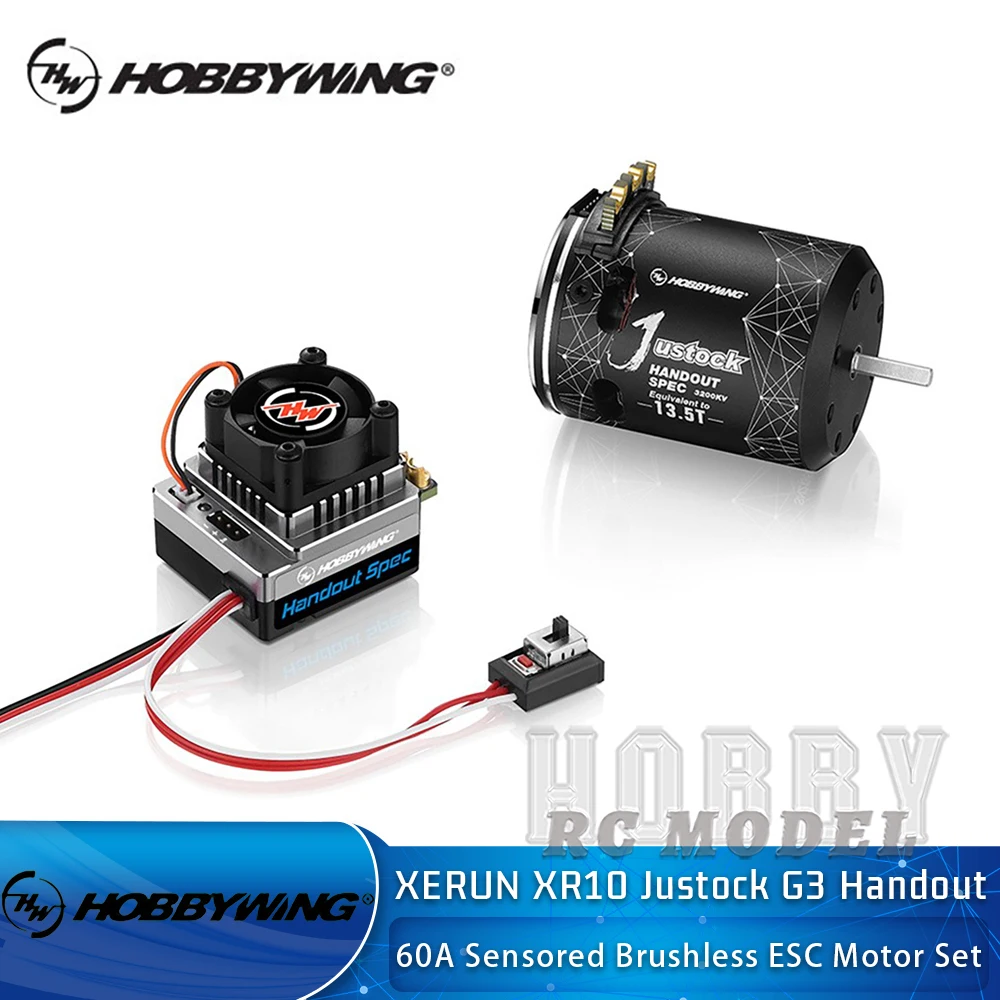 

HOBBYWING XERUN XR10 Justock G3 Handout 60A 13.5T 17.5T 21.5T Sensored Brushless ESC Motor Combo for 1/10 RC Drift Racing Car