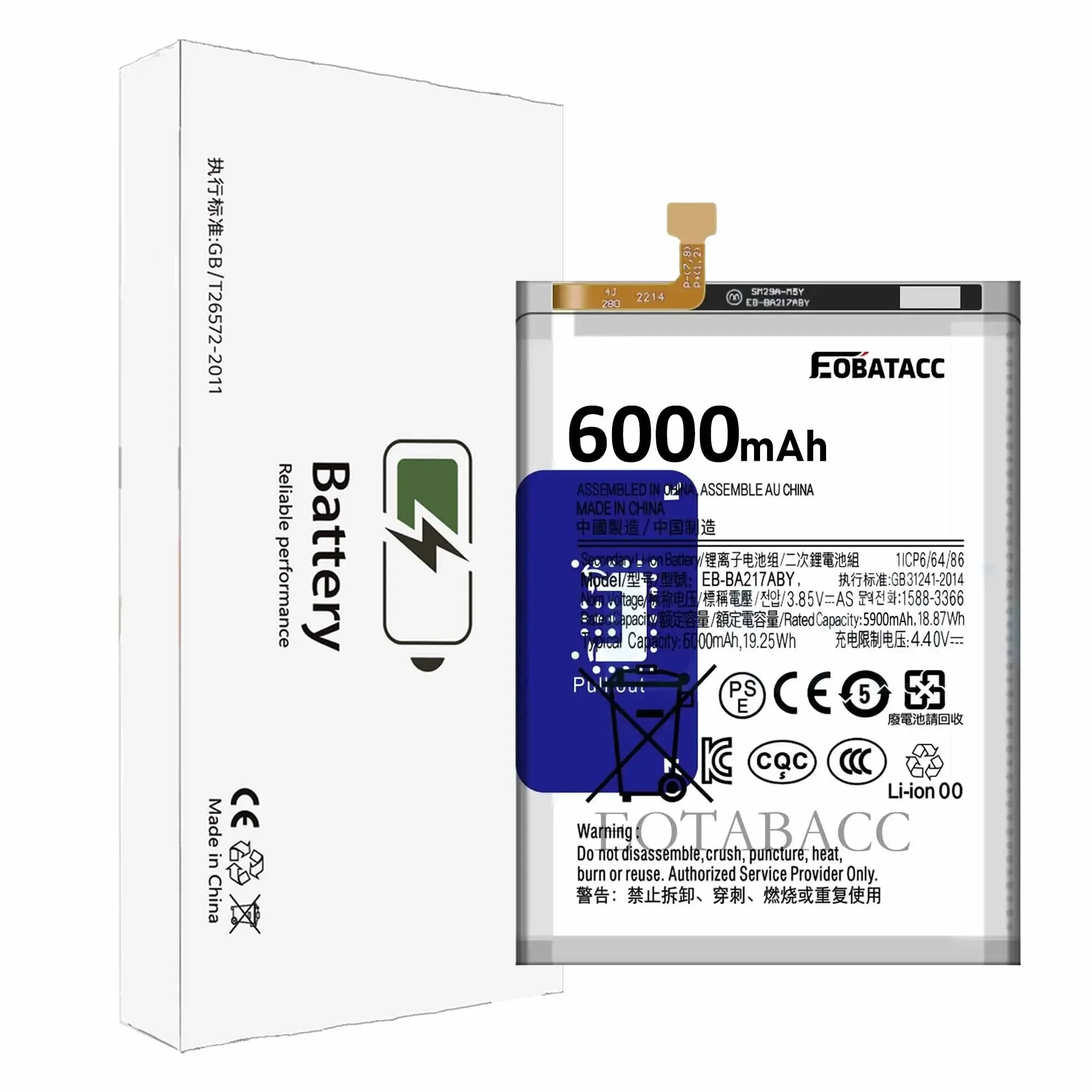 EOTABACC 100% новый оригинальный аккумулятор EB-BA217ABY 6000 мАч для Samsung